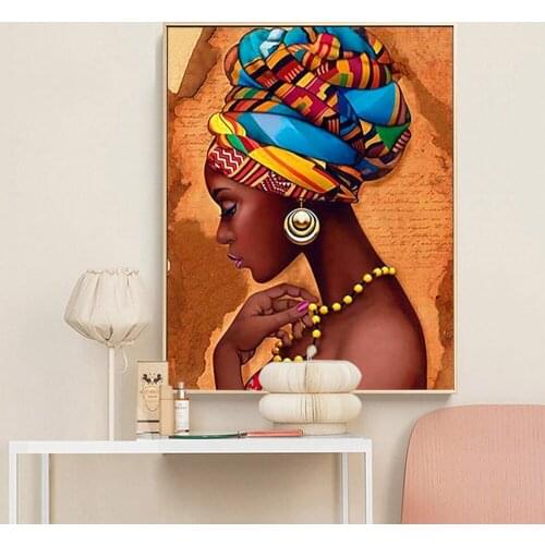 5D Diamond Painting Diamond Painting "African Beauty" Diamond Embroidery Cross Stitch Exquisite Home Decoration DIY