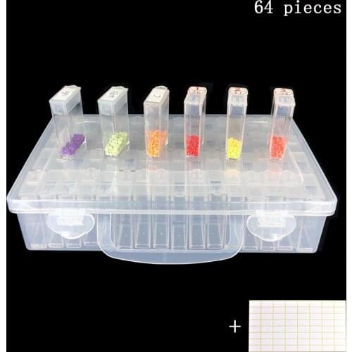 64/128pcs Bottles Diamond Embroidery Stone Mosaic Convenience Box 2020 Diamond Painting Tools Accessories Storage Box Beads Cont