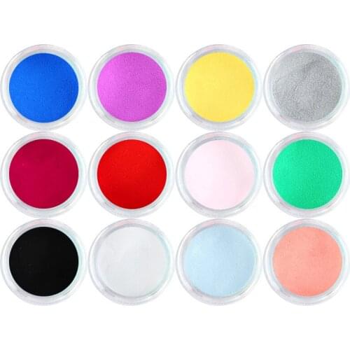 12 Colors Nail Art Acrylic Powder for Nail UV Polymer Builder Carving 3D Pattern Tools Manicure Tip
