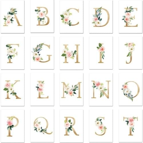 DIY Flower Rose Diamond Painting Cross Stitch 5D Full Square Round Drill Baby Letter First Name Mosaic Embroidery Art Decor Gift