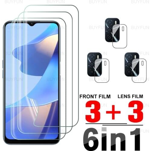 For Oppo A16 6.52inch Front Hydrogel Film 6in1 Protective Film for oppo A 16 16A appo A16 CPH2269 camera lens screen protector