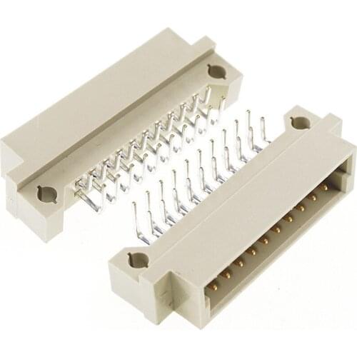 100pcs DIN 41612 Connector 2 Rows 20 Positions Din Plug Header Male Pins Right Angle Through Hole 2x10 20Pin Pitch 2.54mm DIP