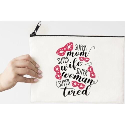 Mom Printed Cosmetic Bags Wife Party Makeup Bag Toiletries Organizer Pouch Woman Love Purses Wedding Gifts Cosmetic Bag