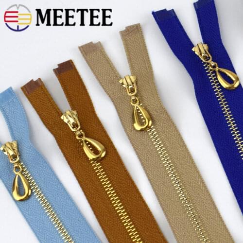 2/4pcs Meetee 40-70cm 3# Metal Zipper Blue Open-end Zip for Sewing Clothes Bags Shoes Garment Accessories Craft ZA055