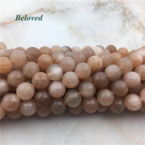 Fashion Round Flash Moonstone Quartz Loose Beads, Champagne Beads, Smooth Sun Stone Jewelry DIY Findings, BG18114
