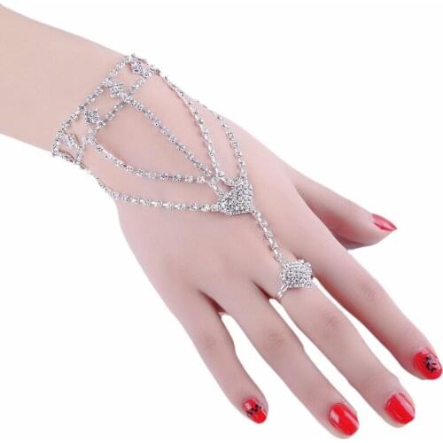 Fashion wedding first high-quality rhinestone bow finger ladies bracelet anklet wedding supplies