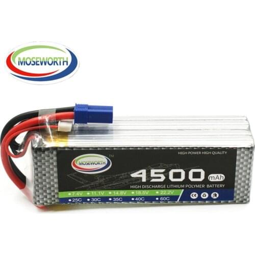 New 6S RC LiPo Battery Power 22.2V 4500mAh 30C 6S For RC Airplane Helicopter Car Quadrotor Drone AKKU High Rate Batteries 6S