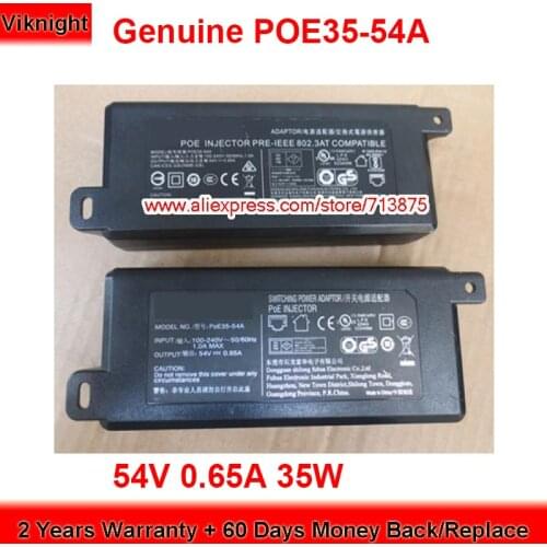 Genuine POE35-54A 35W Charger 54V 0.65A AC Adapter UE-POE-35 for Huawei W0ACPSE14 W0ACPSE00 AP3010 5010 6010 Power Supply