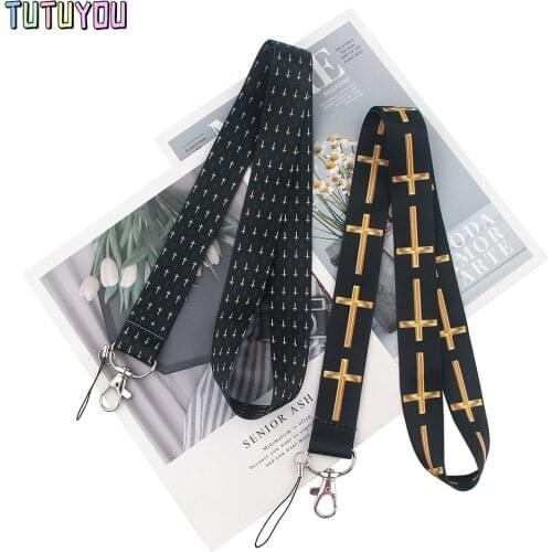 PC2792 Cross Creative Lanyard Badge ID Lanyards Mobile Phone Rope Key Lanyard Neck Straps Accessories For Prayers