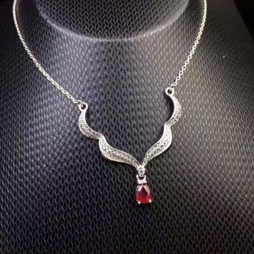 Ruby necklace pendant 4*6mm 1pcs gems Origin and natural ruby 925 sterling silver For men or women jewelry