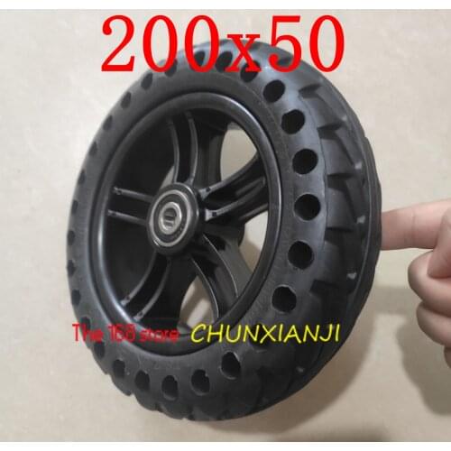 Size 200x50 Solid Wheel Tyre Explosion-proof Electric Bike Scooter Tyres 8 Inch Motorcycle Solid Tires Bee Hive Holes
