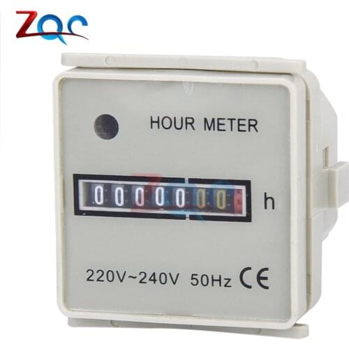 Industrial Hour Meter AC 220 -240V 50Hz Timer Counter AC Hourmeter Timing Gauge for Air Conditioning Machinery