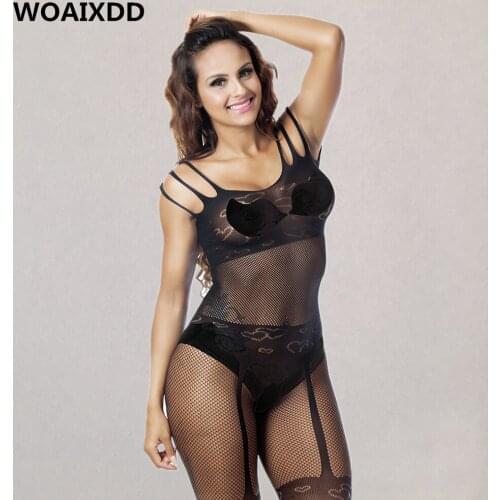Open Crotch Sexy Lingerie Printed Bodystocking Black Langerie Sexy Erotic Babydoll Fishnet Porn Underwear Transparent Pajamas