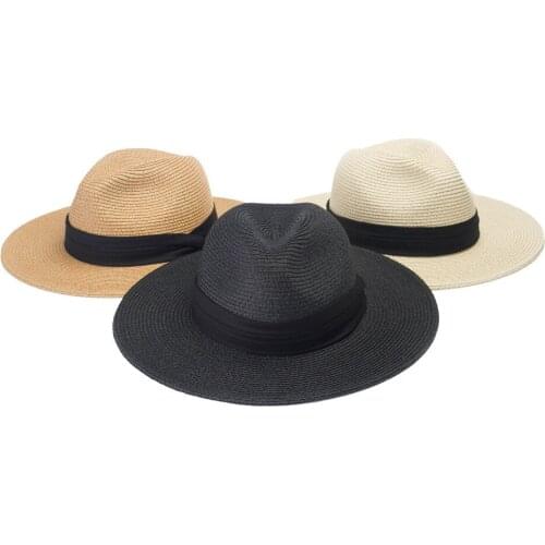 King Wheat Summer New Straw Large Size Big Head Circumference Women Sun Hat Black Camel Beige Outdoor Travel Beach Men Jazz Cap
