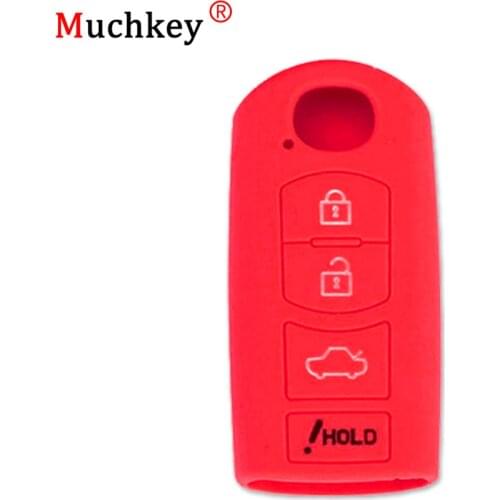 Muchkey Silicone Cover 4 Button Car Flip Key Etui Case Cover Floding Key For Mazda 8