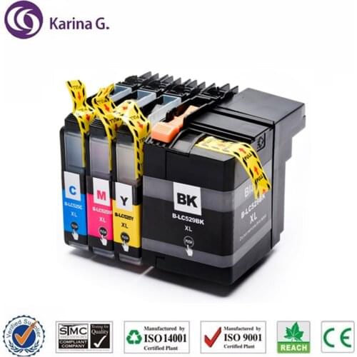 4X Compatible Ink Cartridges For Brother LC529 LC525 for DCP-J100 DCP-J105 MFC-J200 Inkjet Printer