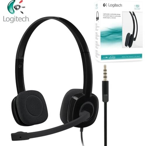 Logitech H151 Stereo Headphones Multi-device headsets with in-line controls 1.8m for 3.5mm audio