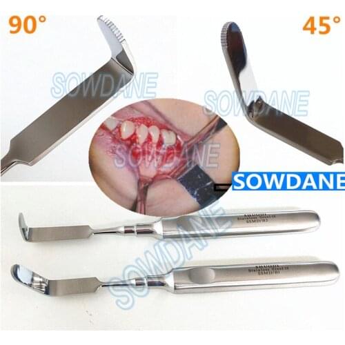 Dental Surgical Carr Endodontic Retractor Tool Mouth Opener Retractor 45° & 90° Angled with Serrated Tip Dentist Implant Tool