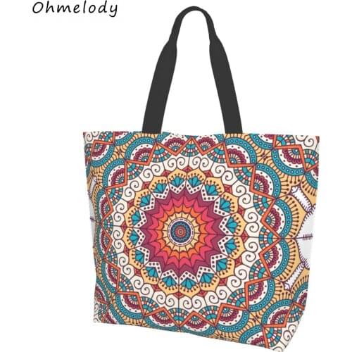 Vintage Mandala Womens Large Tote Handbags Lightweight Shoulder Bag Ladies Shopping Bags Summer Beach Bags Travelling Totes