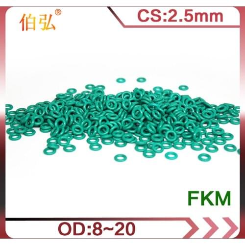 Fluororubber O-Ring 10PCS/lot FKM Sealing CS 2.5mm OD8/9/10/11/12/13/14/15/16/17/18/19/20mm O-Ring Seal Gasket Ring