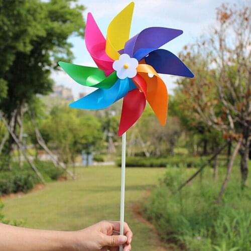Garden Yard Party Camping Windmill Wind Spinner Ornament Decoration Kids Toy New Portable