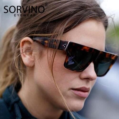 SORVINO Retro Square Sunglasses Women 90s Fashion Rave Brand Designer Totoiseshell Sun Glasses Big Shades SP142