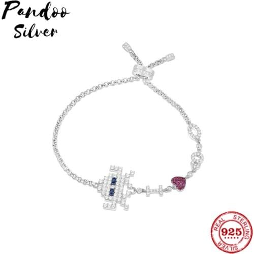 Fashion Charm Sterling Silver Copy 1:1 Copy,Adjustable Silver 'Space Shooter' Bracelet Women 2021 Jewelry Gift