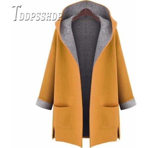 2019 New Plus Size Slim Women Coat Western Woolen Pocket Red Yellow Female Jacket