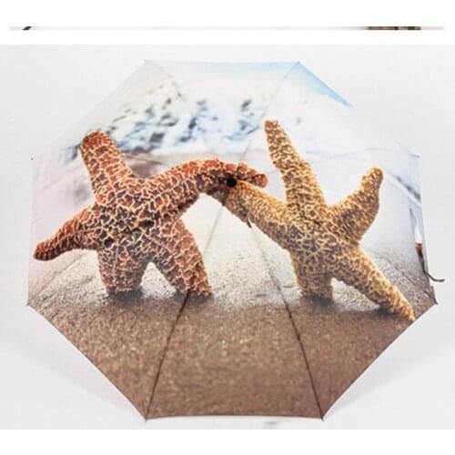 Umbrella Folding Exquisite Classic Umbrella Large starfish oil painting anti-uv umbrella personalized umbrella ghibli parapluie