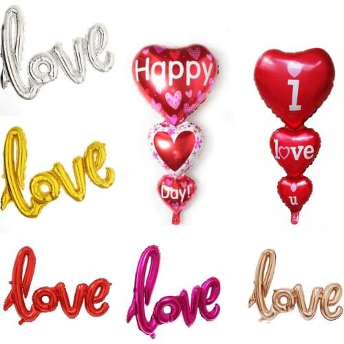 1pcs/set 32inch Love Letter Foil Balloons Champagne Love Balloon Wedding Party Decoration Valentines Day Gift Marriage Decor