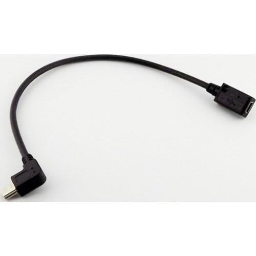 10pcs Mini USB 5 Pin Female To Male Left Angled Extension Data Adapter Cable Cord 25cm