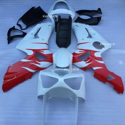 100%ABS fit injection fairing for Kawasaki ZX6R 2003 2004 white black red Ninja ZX 6R 636 03 04 fairings kit parts
