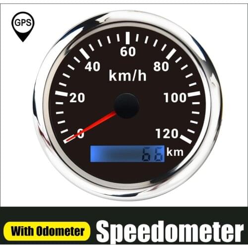 120 km/h GPS Speedometer Odometer 200km Speed Gauge For Marine ATV Truck Boat Car Red Backlight With GPS Antenna