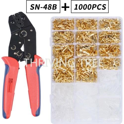 2.8/4.8/6.3mm Insulated Female Male Spade Crimp Terminals Sleeve Wire Wrap Connector And Insulated Sleeves Kit