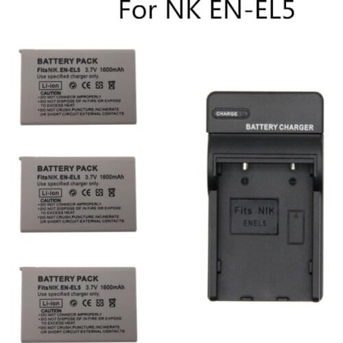 1500mAh 3.6V EN-EL5 Digital Camera battery +USB charger for Nikon Coolpix P4 P80 P90 P100 P500 P510 P520 P530 P5000 P5100 L50