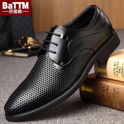 Batuton Leather Mens Shoes Summer Leather Mens Shoes Mens Dress Original Chaussure Homme Zapatos De Hombre