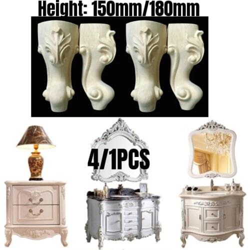 4/1PCS Solid Wood Furniture Legs Replacement Feet Support For Sofa Couch Chair Coffe Tea Table Cabinet TV Stands 150mm/180mm