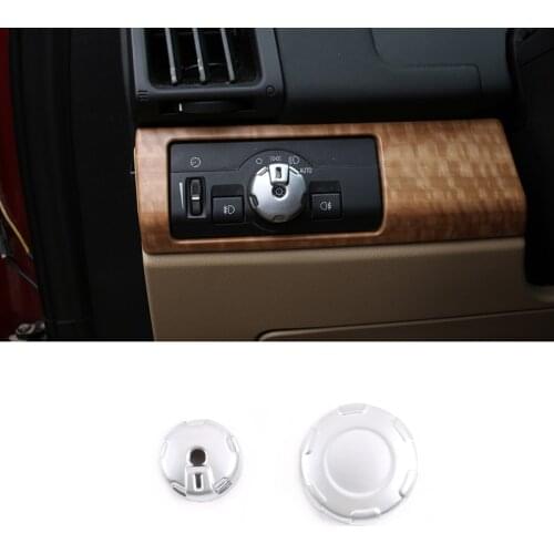 For Land Rover Freelander 2 2007-2012 Headlight Switch, Terrain Adjustment Knob Cover ABS 2 Pcs Modification Accessories