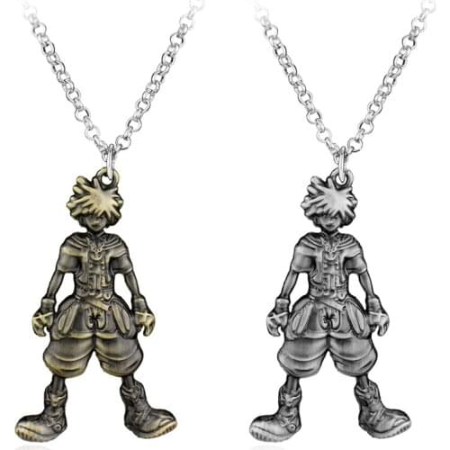 Dongsheng Anime Game Kingdom Hearts Necklace Sora Dolls Figure Metal Pendant Necklace Long Chain Necklace Jewelry -30