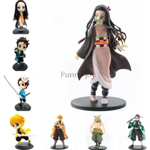 12 Styles Anime Demon Slayer Figure Kamado Tanjirou Nezuko Action PVC Model Toy Zenitsu Figurine Inosuke Kimetsu No Yaiba Figura