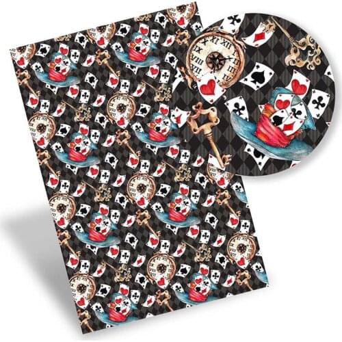 Faux Leather Sheets Zombie Bride Printed Vinyl Fabric Synthetic Leather DIY Handbags Bows Making Material 22*30cm/A4 0.8mm 1pc