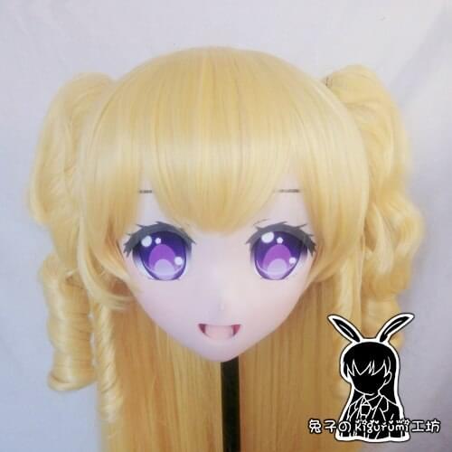 KM523)Top Quality Handmade Female Resin Cosplay Japanese Role Play Kigurumi Mask Crossdresser Doll Transgender Mask