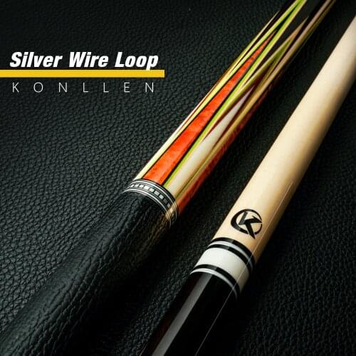 KONLLEN Billiard Pool Cue Stick Low Deflection Real Wood Inlay Carbon Tube Technology Shaft Leather Handle Cue Durable Pool Cue