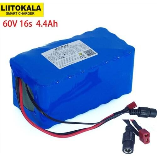 LiitoKala 60V 16S2P 67.2V 4.4A 18650 Li-ion Battery Pack 4400mAh Ebike Electric bicycle Scooter with 20A discharge BMS 1000Watt