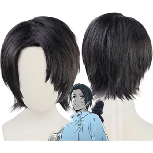 Game Black Short Wig Cosplay Costume Heat Resistant Synthetic Hair Anime Jujutsu Kaisen Carnival Party Wigs