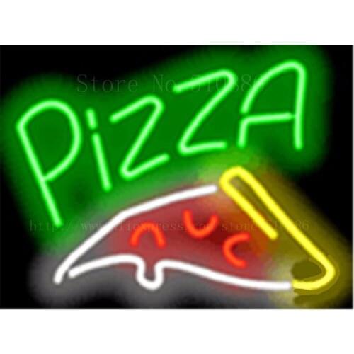 Pizza with Pizza NEON SIGN REAL GLASS BEER BAR PUB LIGHT SIGNS store display Packing Food Bulbs Subs Advertising Lights 17*14"