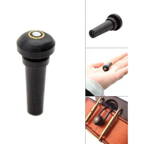 3/4 4/4 Durable Universal Ebony Violin Endpin Inlay Shell Wooden Violin Parts & Accessories