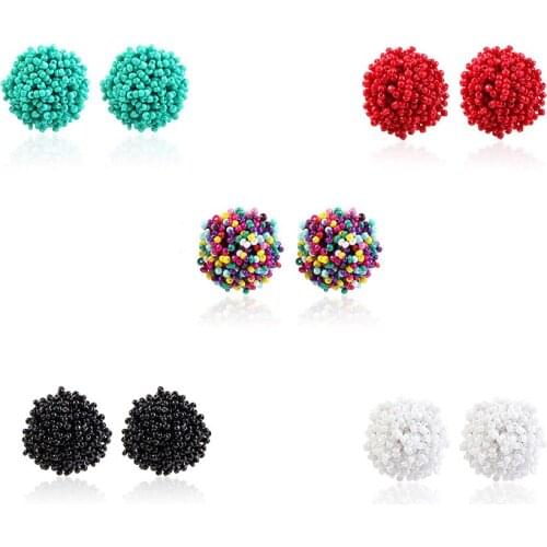 Seed Beaded Stud Earrings - Great Bead Earrings For Women - Seed Beaded Earrings for Women,Gift for Sister, Mother,Friends