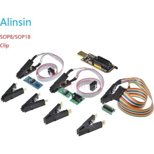 SOP8 SOP16 SOIC8 SOIC16 FLASH CHIP IC Test Clips Socket Adpter BIOS/24/25/93 Programmer 24C W25Q SOP8 TO DIP8 SPI BIOS FLASH