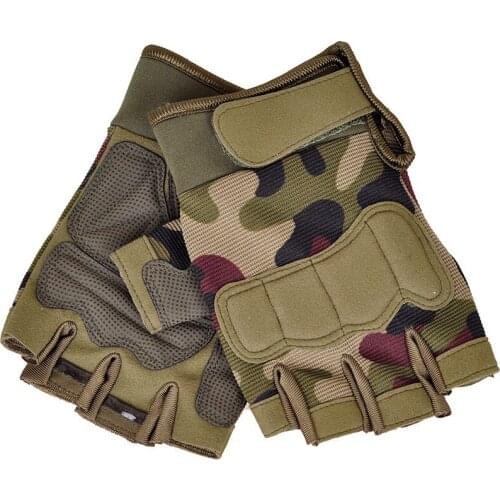 Outdoor Tactical Gloves Airsoft Sport Gloves Half Finger Type Military Men Combat Gloves Shooting Hunting Gloves